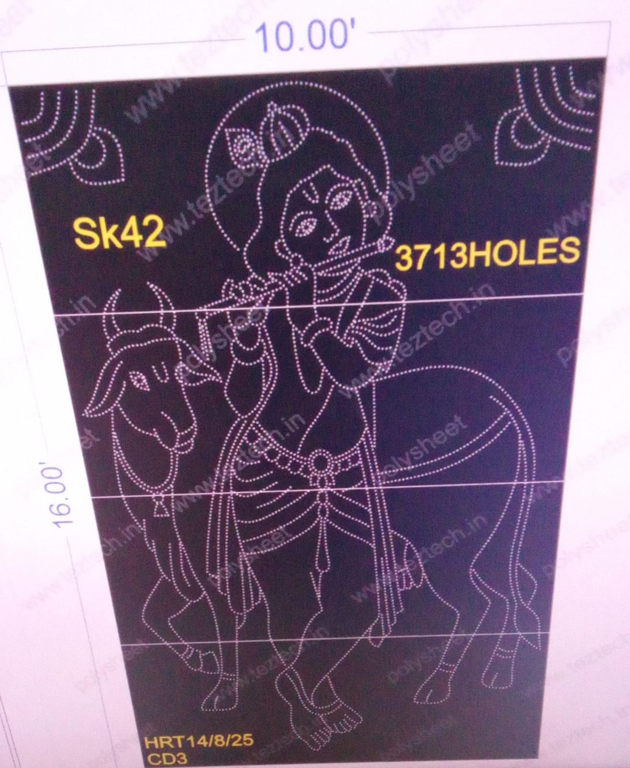 SK42 SHRI KRISHNA 16X10  FEET 3713 HOLES ( 4 PARTS )