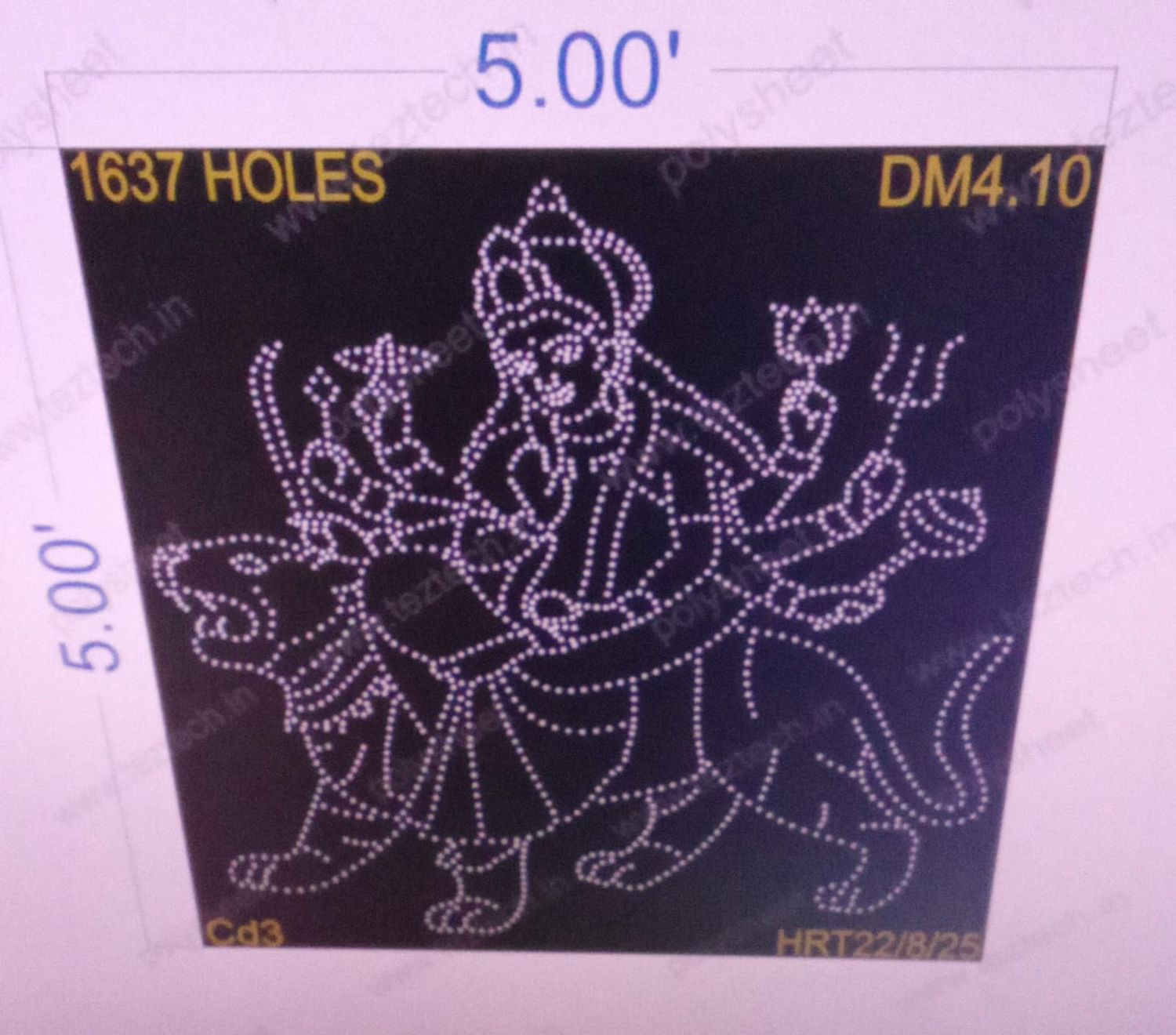 DM4.10  DEVI MATA 2 PARTS 5X5  FEET 1637 HOLES