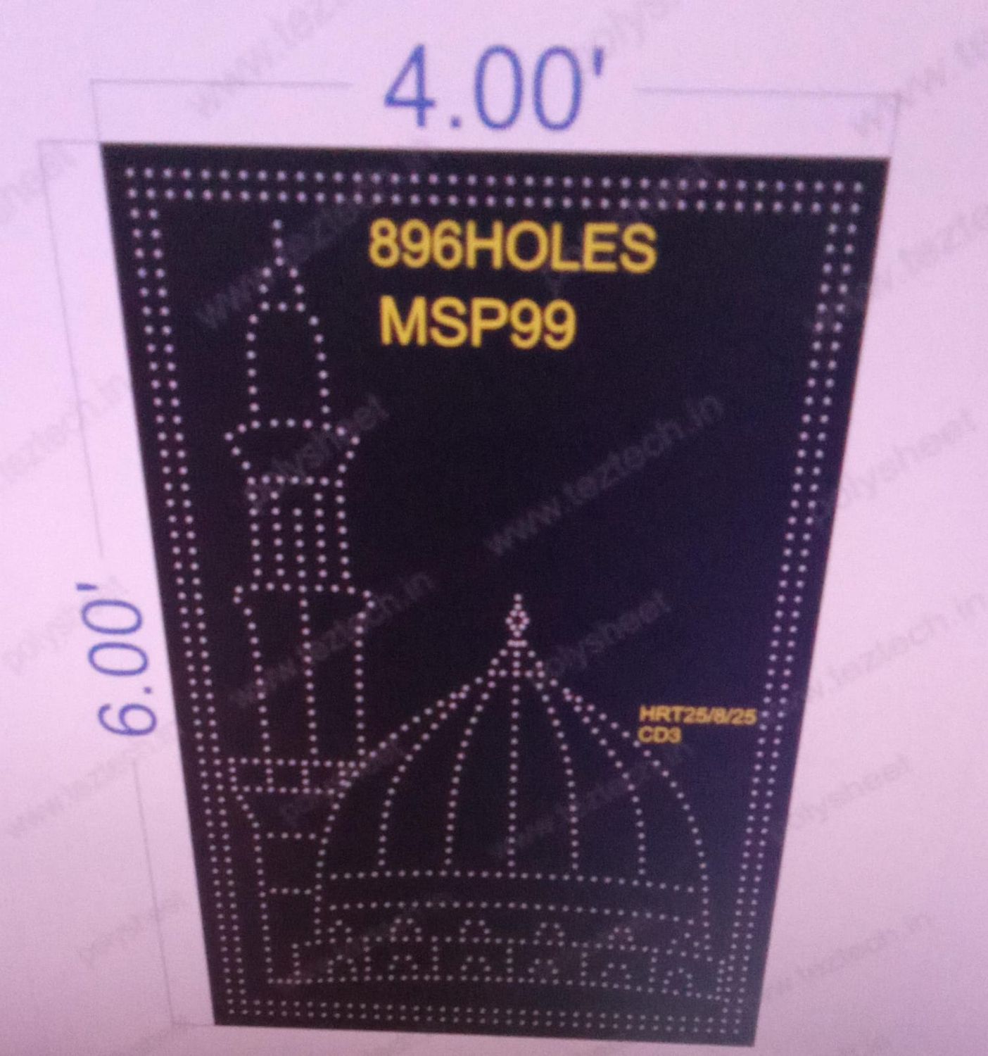 MSP99 MUSLIM PART 1 PART 6X4 FEET 896 HOLES