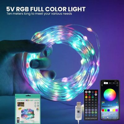 TezTech 10 Meter Smart RGB LED Fairy String Lights with App, Bluetooth &amp; Remote Control – USB Powered Decorative Garland Lights for Diwali, Ganesh Chaturthi, Christmas, Parties &amp; Home Decor