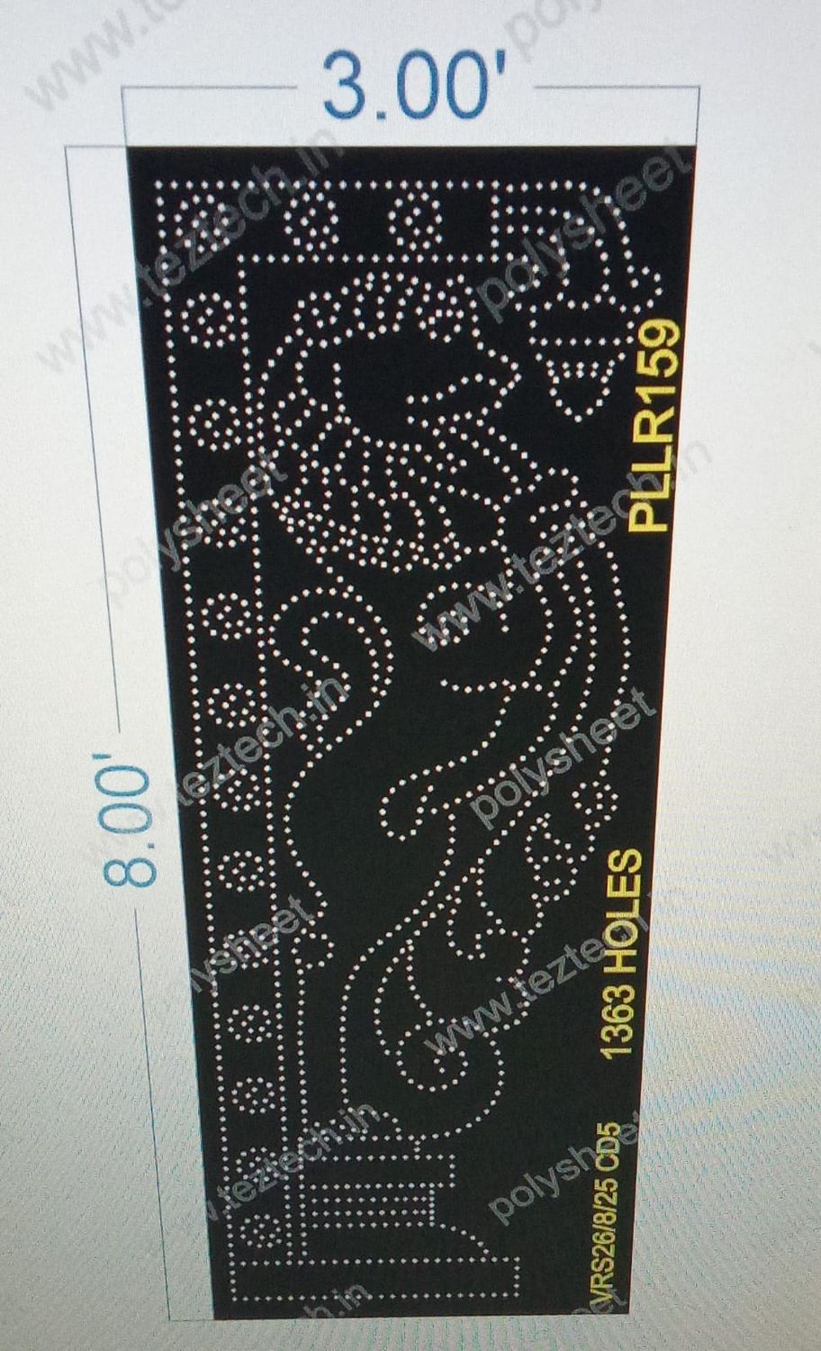 PLLR159 PILLER 1 PART 8X3 FEET 1363 HOLES