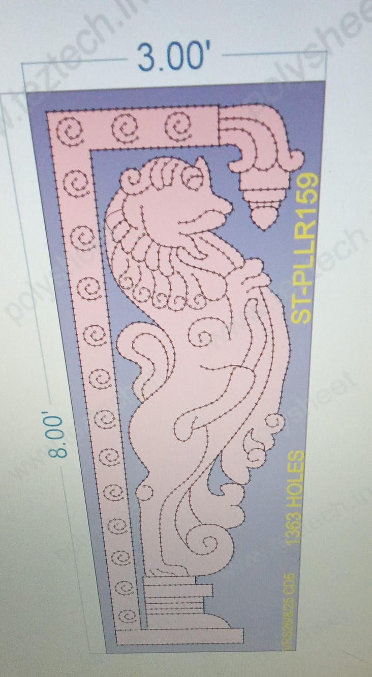 ST-PLLR159  STICKER PILLER 8X3  FEET 1363  HOLES IN 1 PART