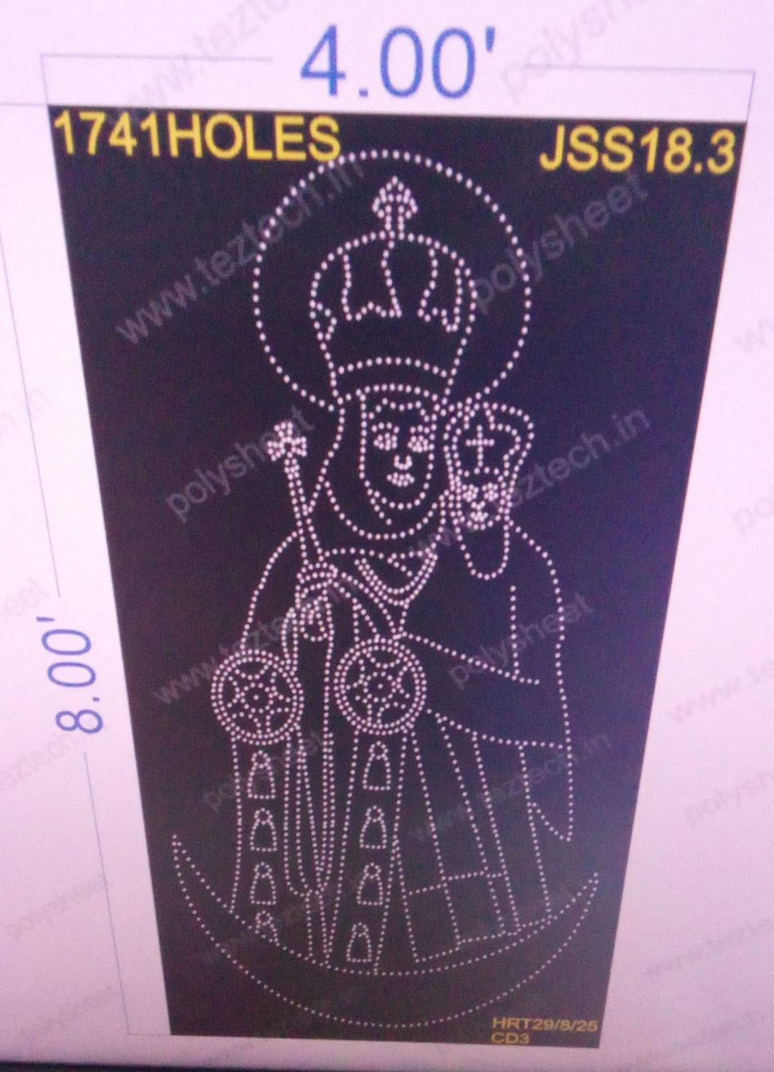 JSS18.3   JESUS 1 PART 8X4 FEET 1741  HOLES