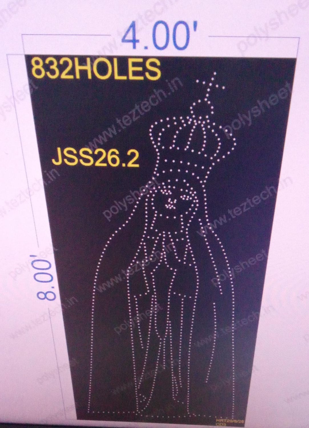 JSS26.2  Our Lady of F��tima 8x4  FEET 832 HOLES