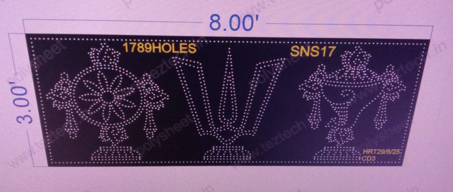 SNS17  SHANKU NAMAM SHAKRAM 1 PART 3X8 FEET 1789  HOLES
