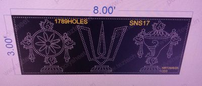 SNS17  SHANKU NAMAM SHAKRAM 1 PART 3X8 FEET 1789  HOLES