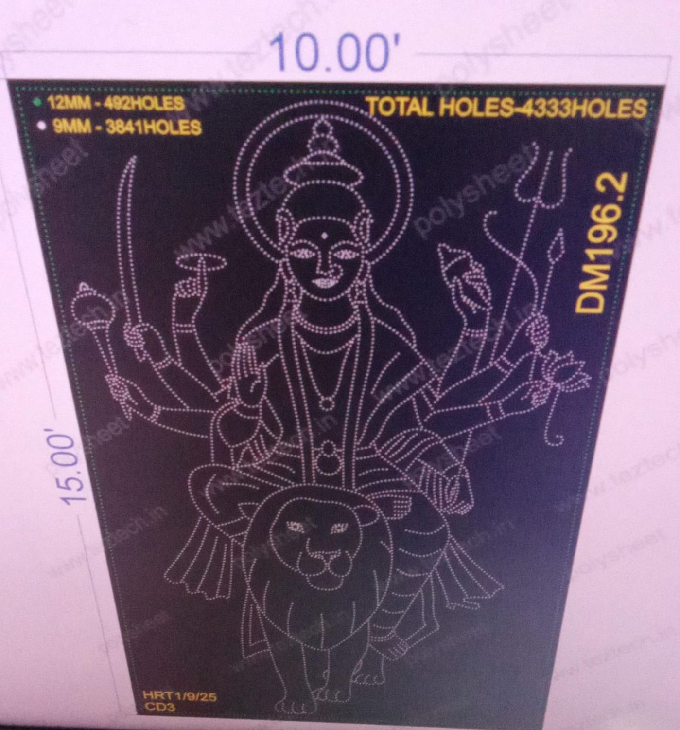 DM196.2  DEVI MATA  15X10 FEET  4333 HOLES (4 PARTS)
