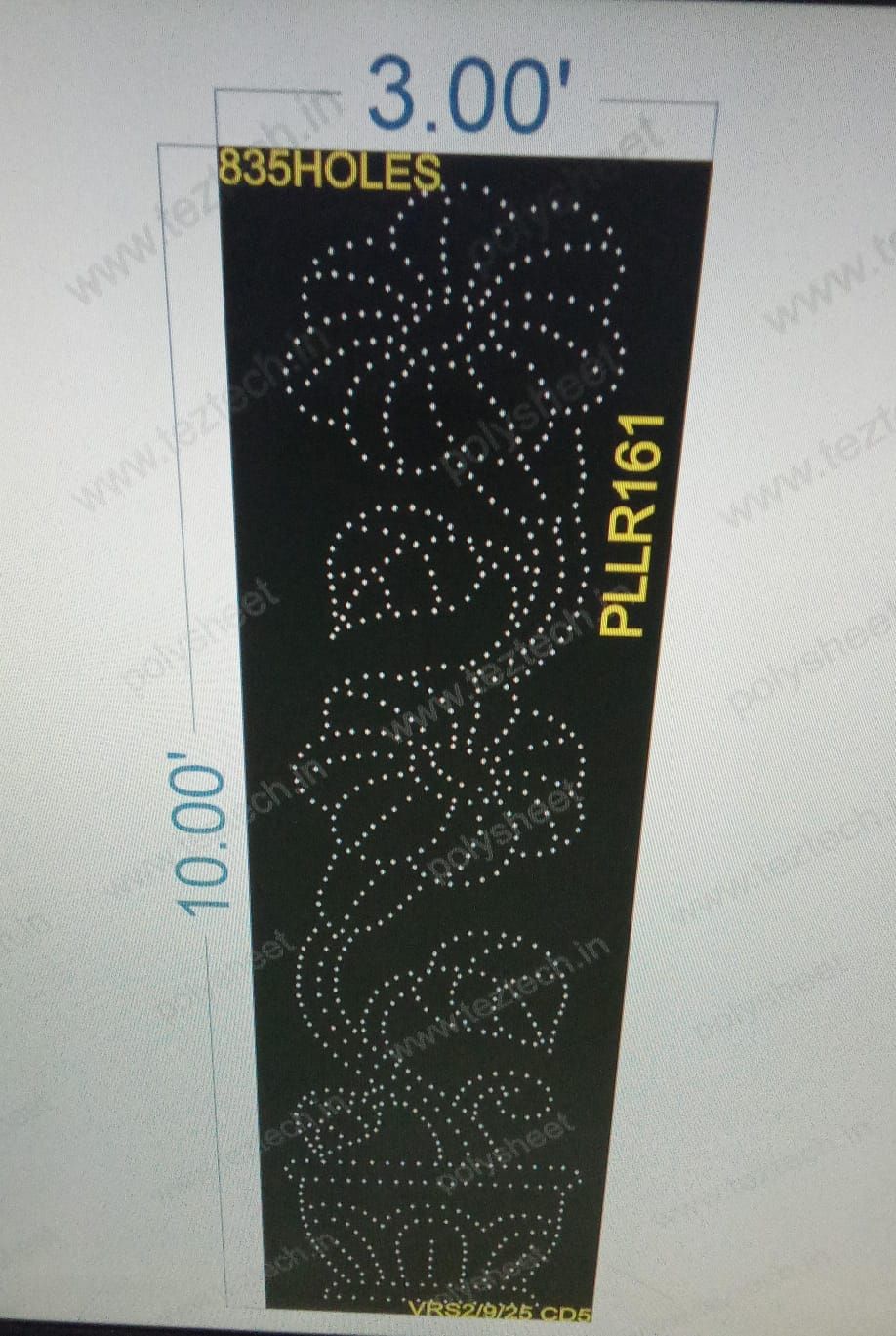 PLLR161 PILLER 1 PART 10X3 FEET 835 HOLES