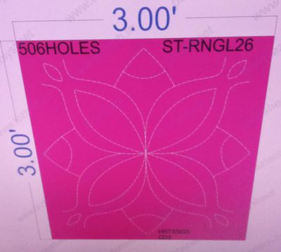 ST-RNGL26  STICKER RANGOLI  3X3 FEET 506  HOLES IN 1 PART