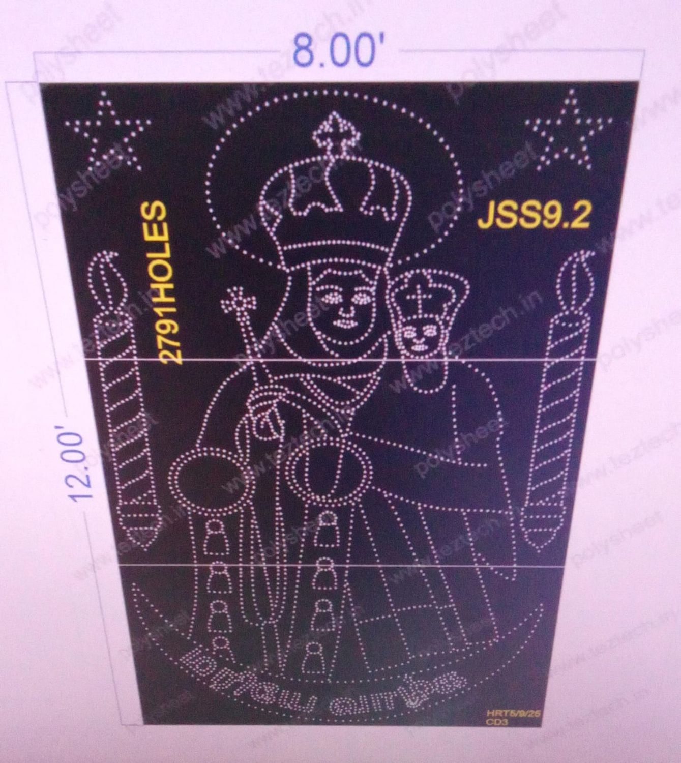 JSS9.2  JESUS  12X8 FEET 2791 HOLES  3 PARTS