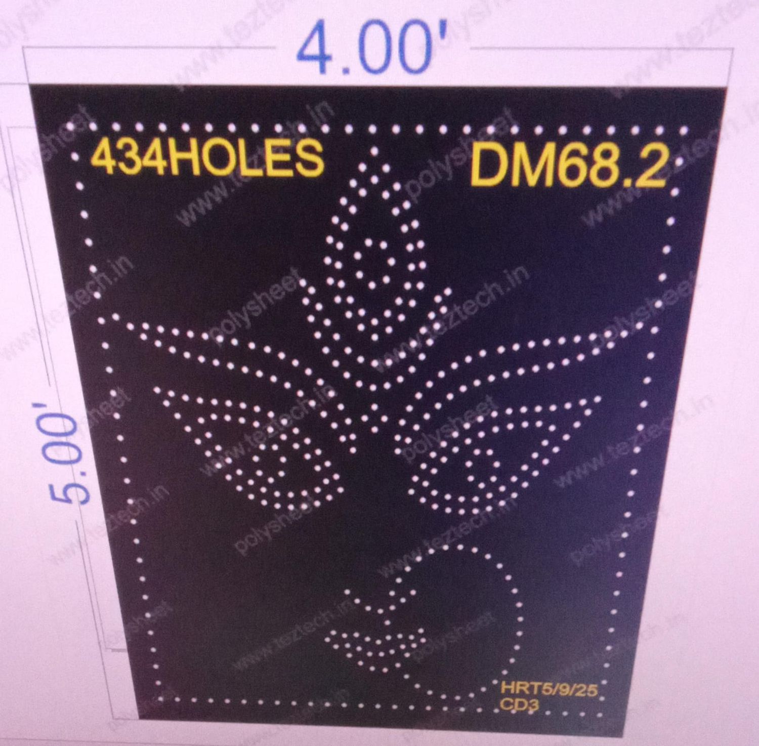 DM68.2  DEVI MATA 5X4  FEET  434  HOLES