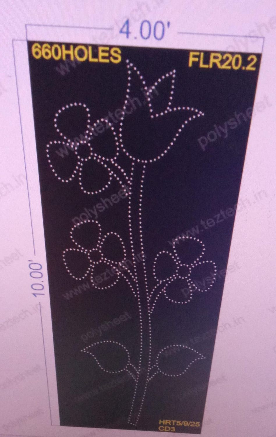 FLR20.2  FLOWER  10 X4  FEET 660   HOLES