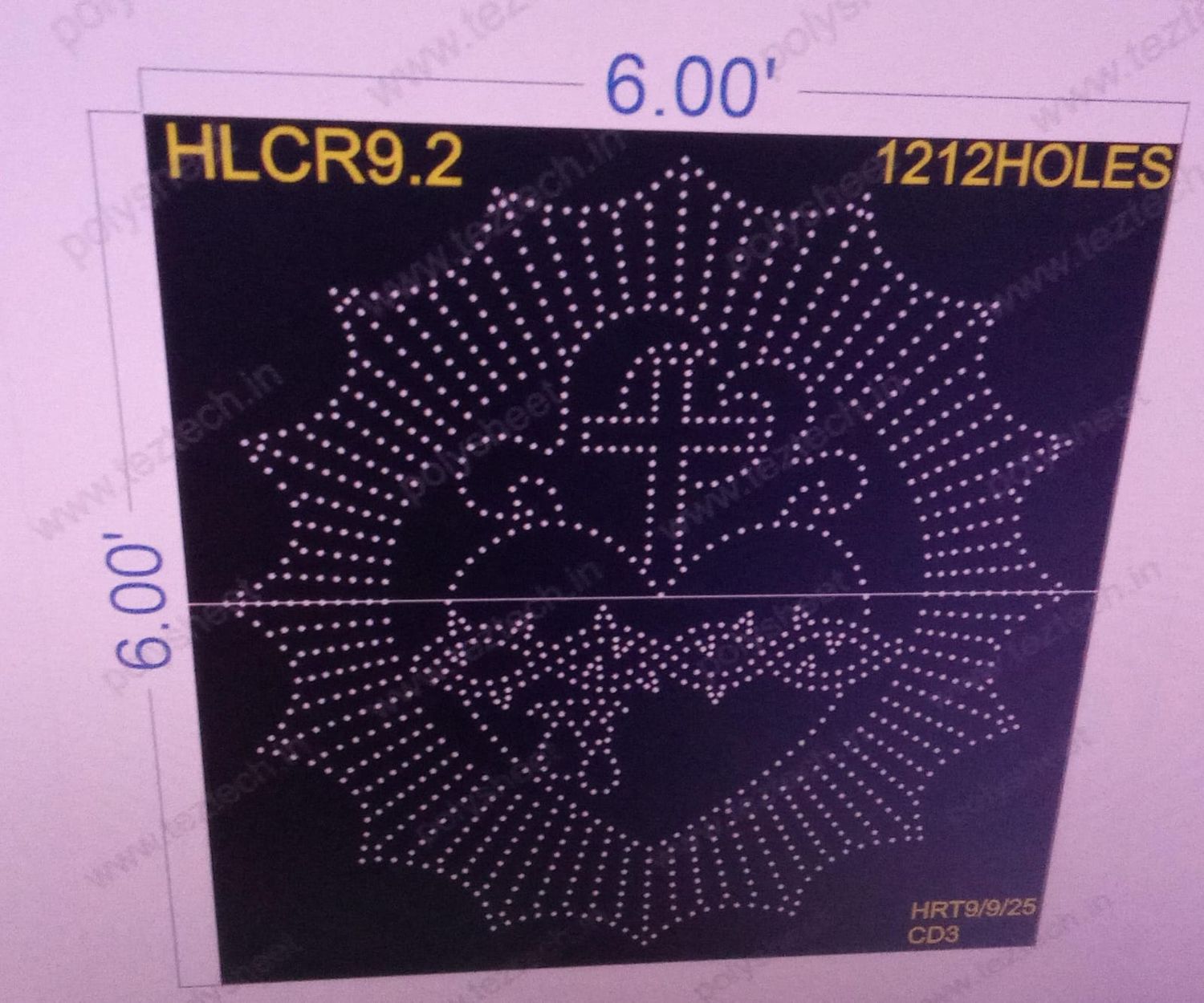 HLCR9.2  HOLLY CROSS 6X6  FEET 1212 HOLES (2PARTS)