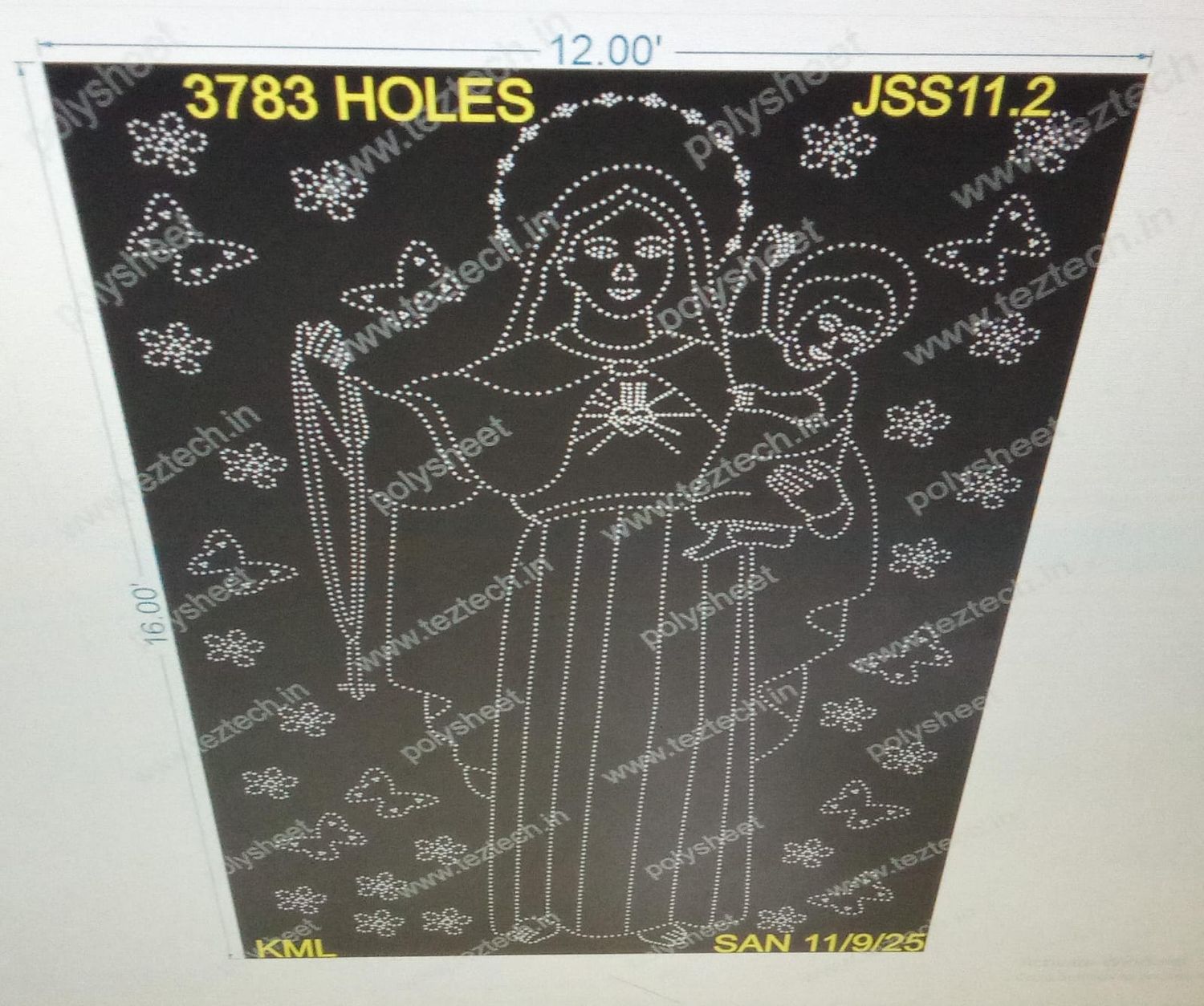 JSS11.2 JESUS 4 PARTS 16X12 FEET 3783 HOLES