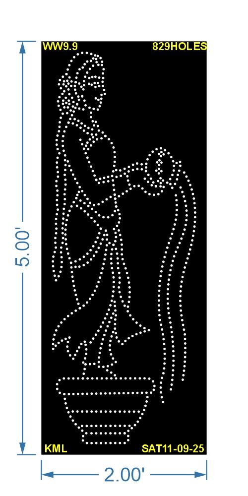 WW9.9   WELCOME WITH WOMAN 5X2  FT 829  HOLES