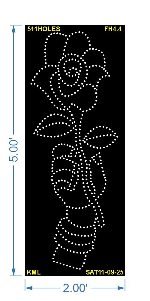 FH4.4 FLOWER WITH HAND 5X2 FEET 511 HOLES