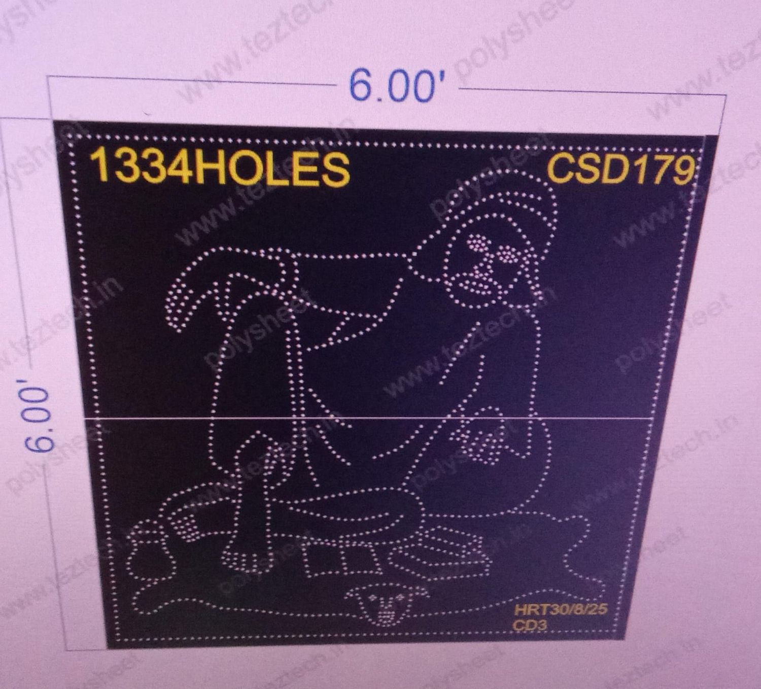 CSD179  CUSTOM DESIGN 2 PART 6X6 FEET 1334 HOLES