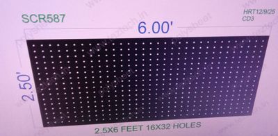 SCR587  SCREEN SHEET  2.5 X6   FEET 16X32  HOLES SCREEN TOTAL HOLES= 512