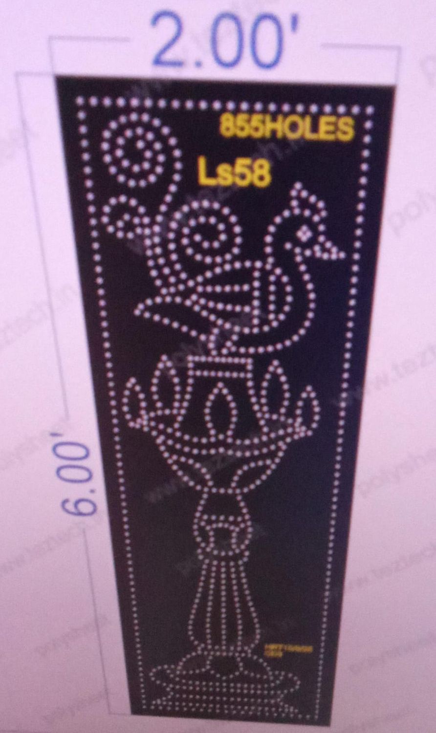 LS58 LAMP STAND 1 PART 6X2   FEET 855 HOLES
