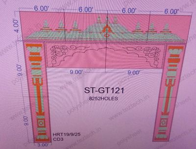 ST-GT121  STICKER GATE 22X24  FEET 8252HOLES IN 10 PART