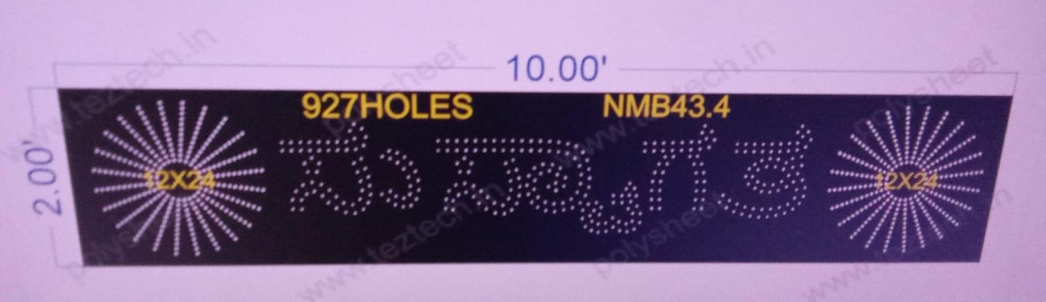 NMB43.4  WELCOM IN KANNADA 2X10 FEET 927 HOLES