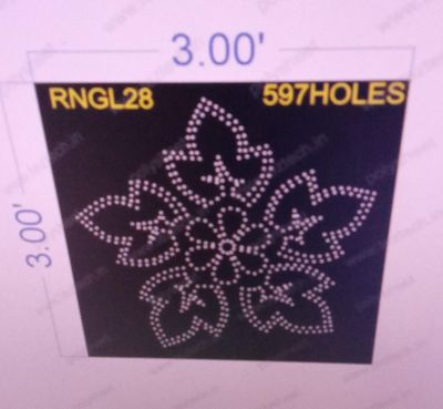 RNGL28  RANGOLI 1 PART 3X3  FEET 597 HOLES