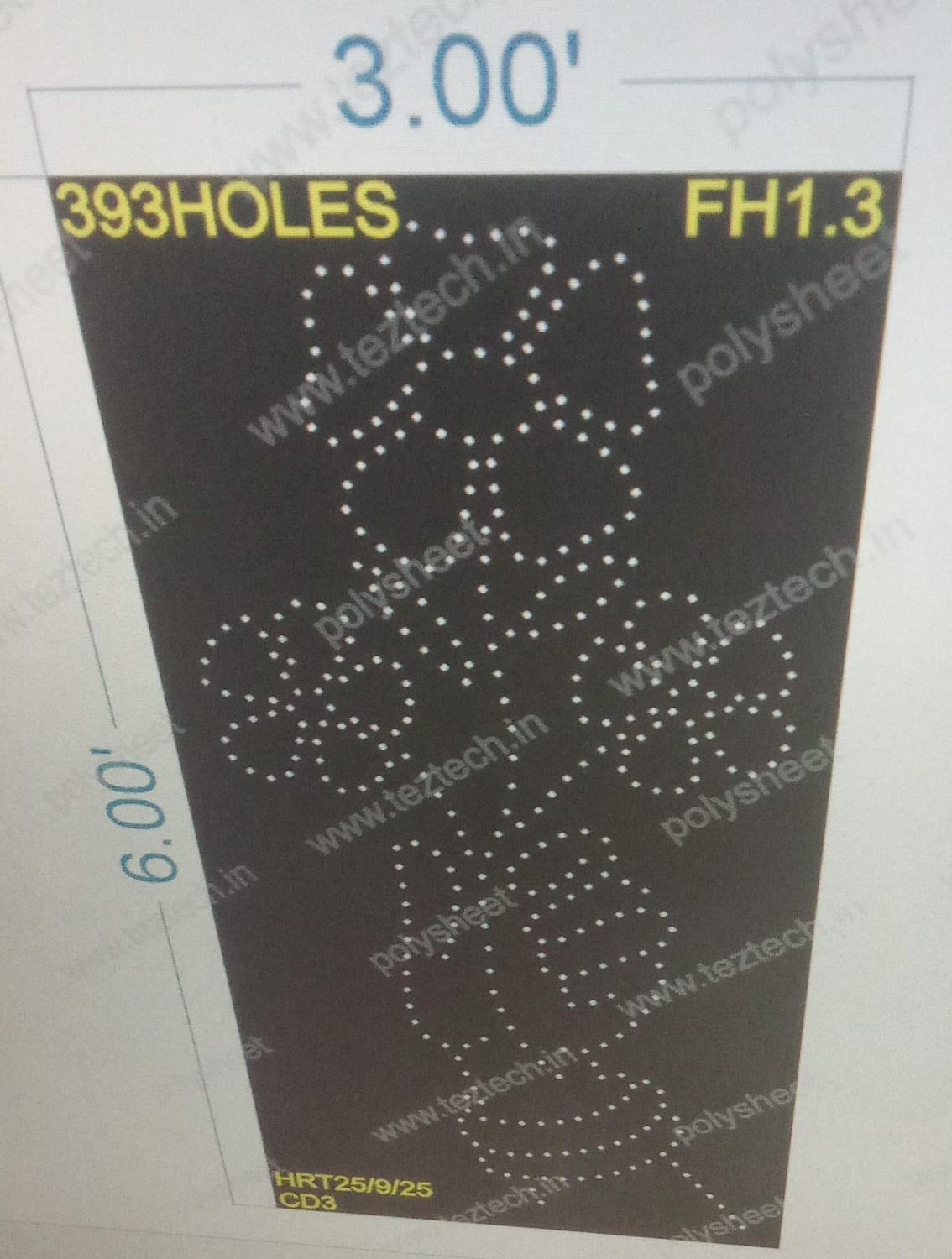 FH1.3 FLOWER WITH HAND 6X3  FEET 393 HOLES