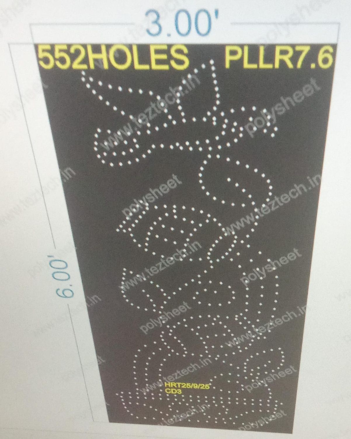 PLLR7.6 PILLAR 6X3 FEET 552 HOLES