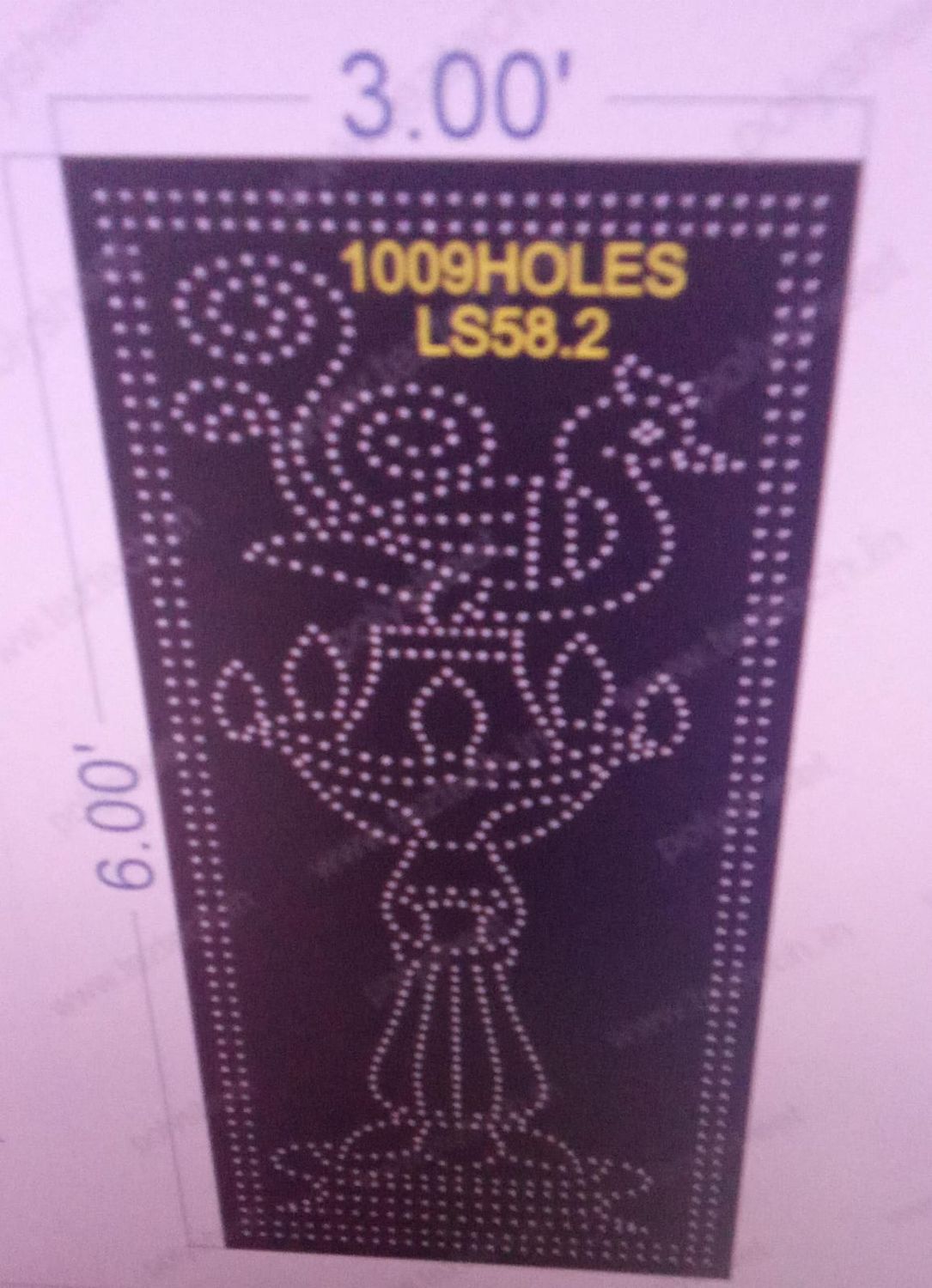 LS58 LAMP STAND 1 PART 6X3  FEET 1009  HOLES