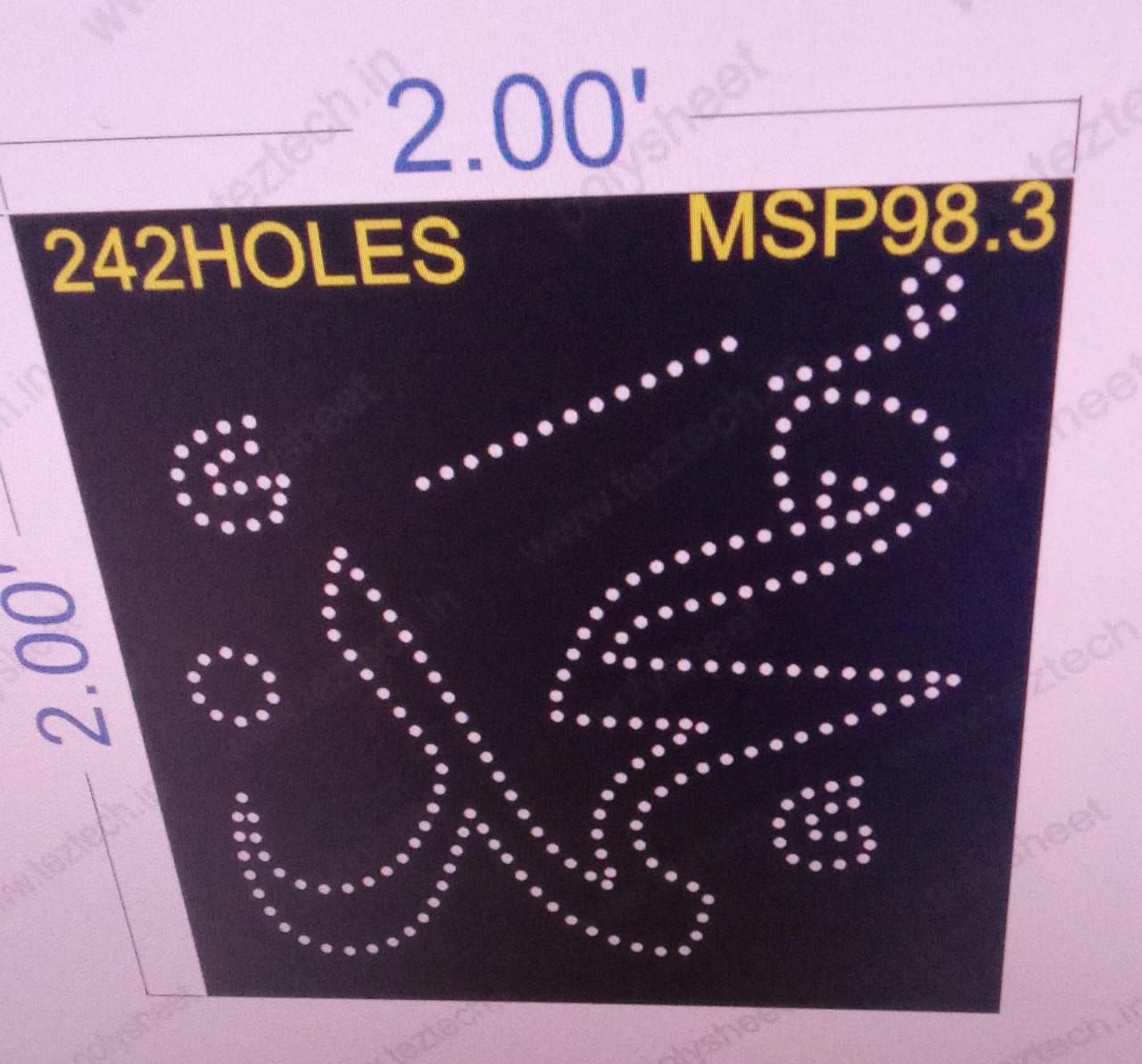MSP98.3  MUSLIM PART 1 PART 2X2  FEET 242 HOLES