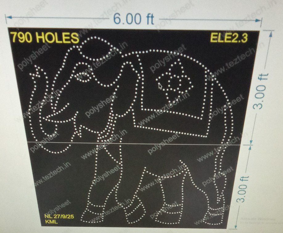 ELE2.3 ELEPHANT 2 PARTS 6X6 FEET 790 HOLES