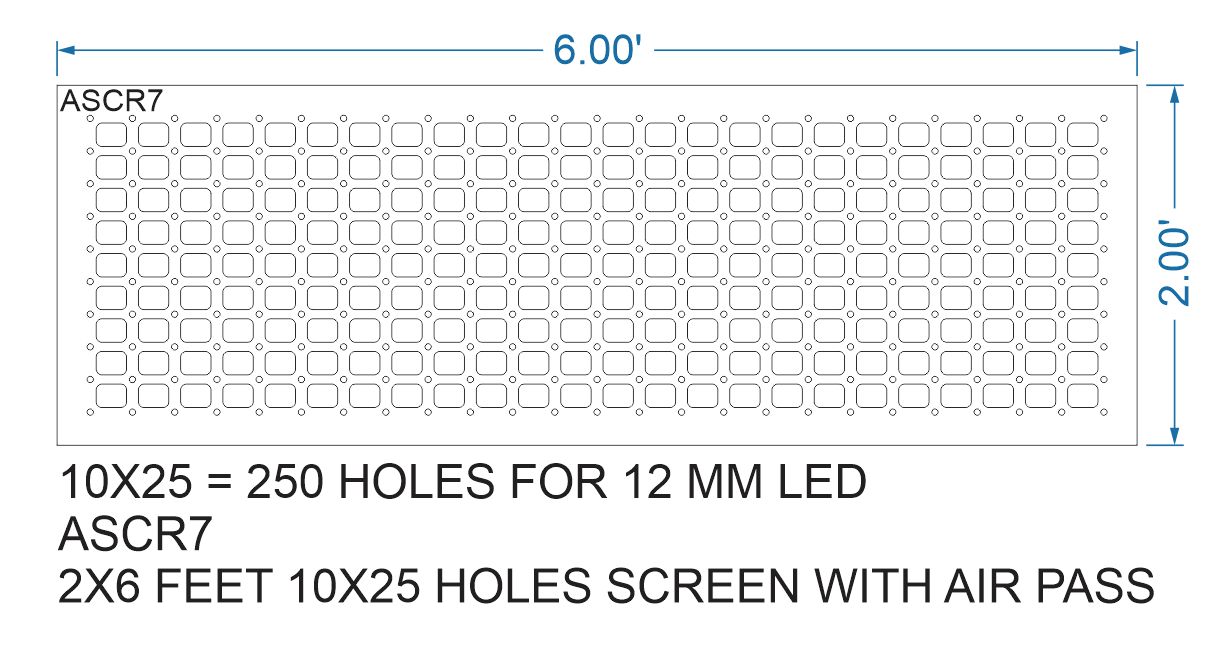 ASCR7 2X6 FEET 10X25 HOLES SCREEN WITH AIR PASS