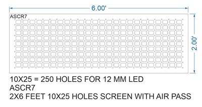 ASCR7 2X6 FEET 10X25 HOLES SCREEN WITH AIR PASS