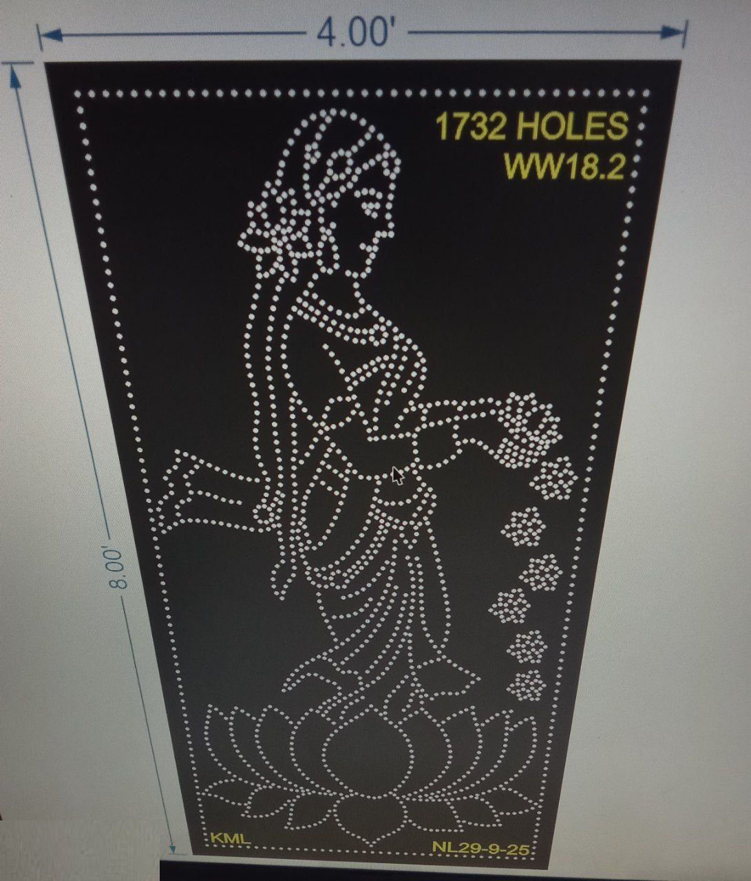 WW18.2 WELCOME WITH WOMEN 1 PART 4X8 FEET 1732 HOLES