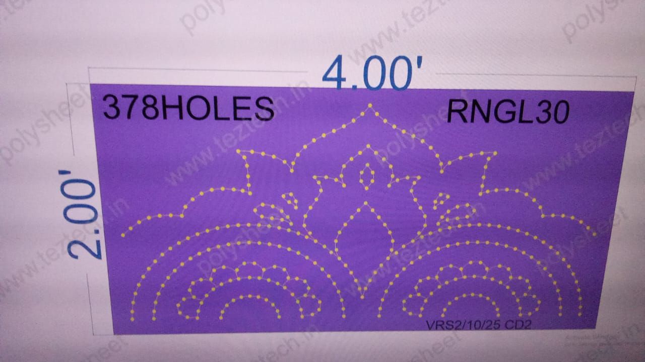 ST-RNGL30 STICKER RANGOLI  2X4 FEET 378 HOLES IN 1 PART