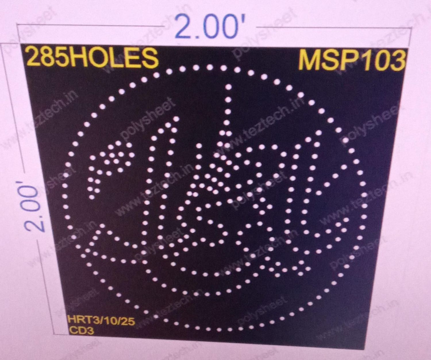 MSP103 MUSLIM PART 1 PART 2X2  FEET 285 HOLES