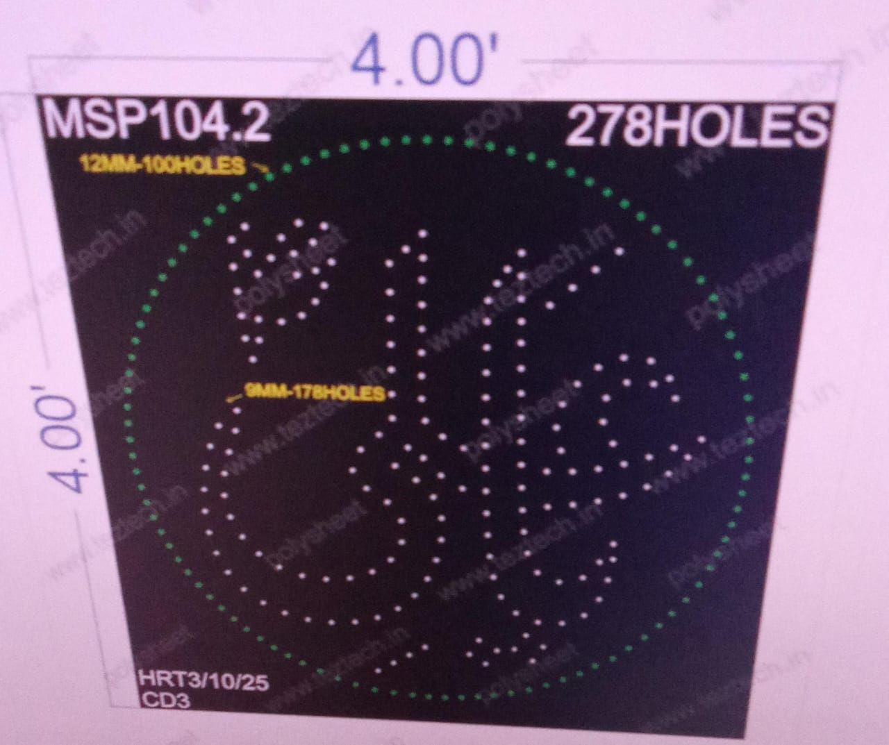 MSP104.2  MUSLIM PART 4X4  FEET 255 HOLES