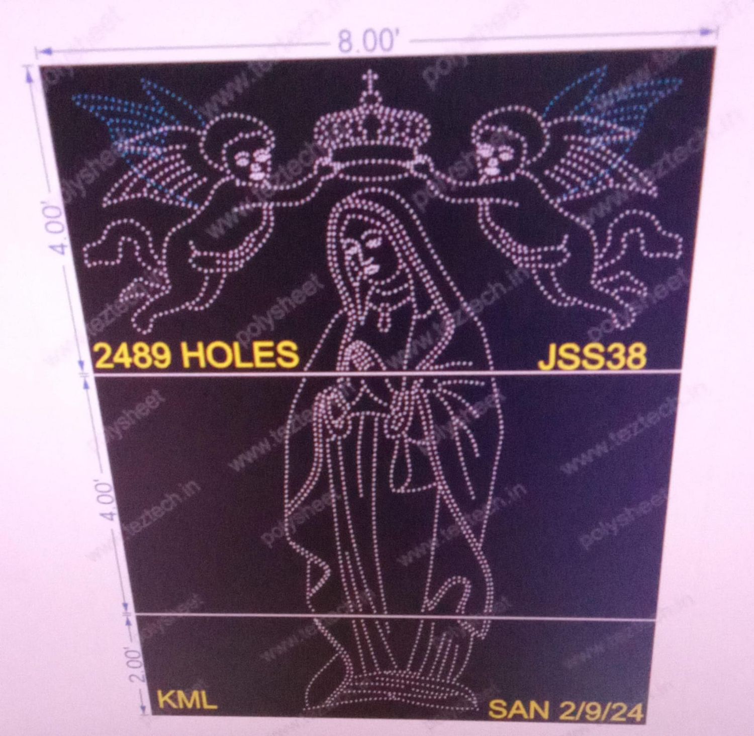 JSS38 JESUS 10X8 FEET 2489 HOLES (3 PARTS)