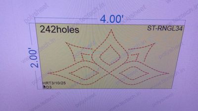 ST-RNGL34  STICKER RANGOLI  2X4 FEET 242 HOLES IN 1 PART