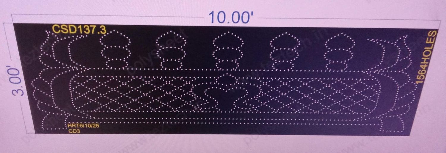 CSD137.3 CUSTOM DESIGN 3X10  FEET 1564 HOLES