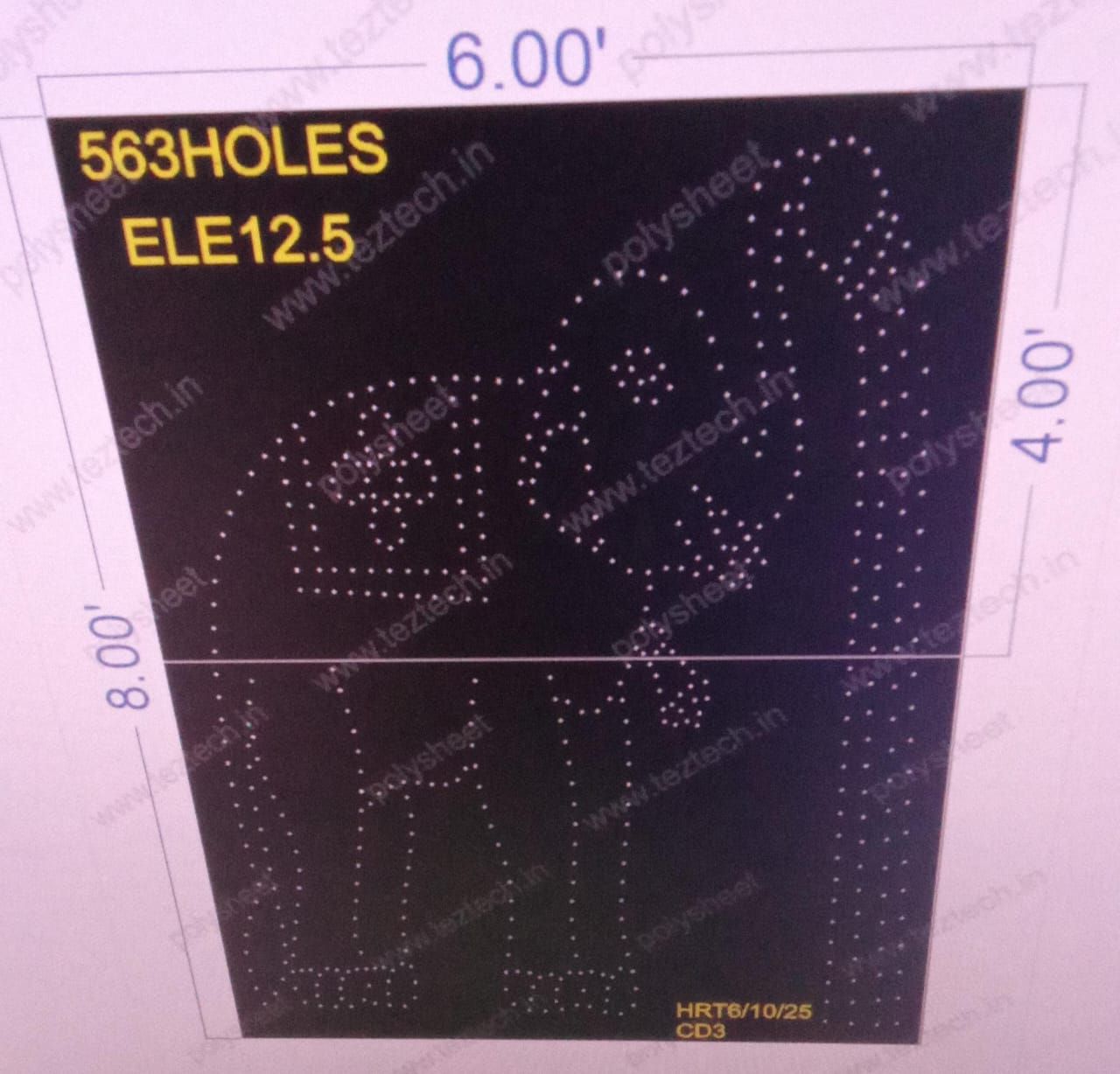 ELE12.5  ELEPHANT 2 PARTS 8X6  FEET 563 HOLES