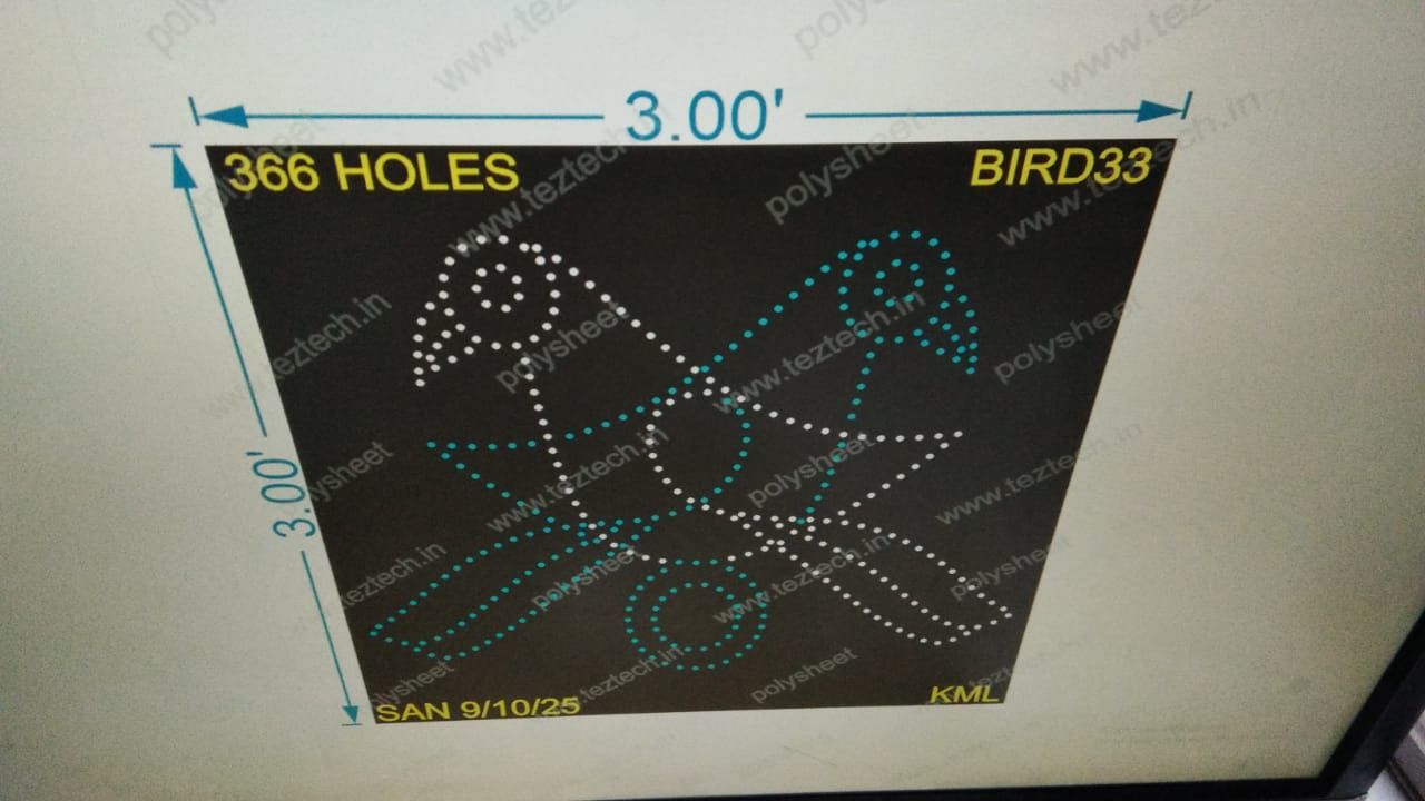 BRD33 PARROT BIRD 1 PART 3X3 FEET 366 HOLES