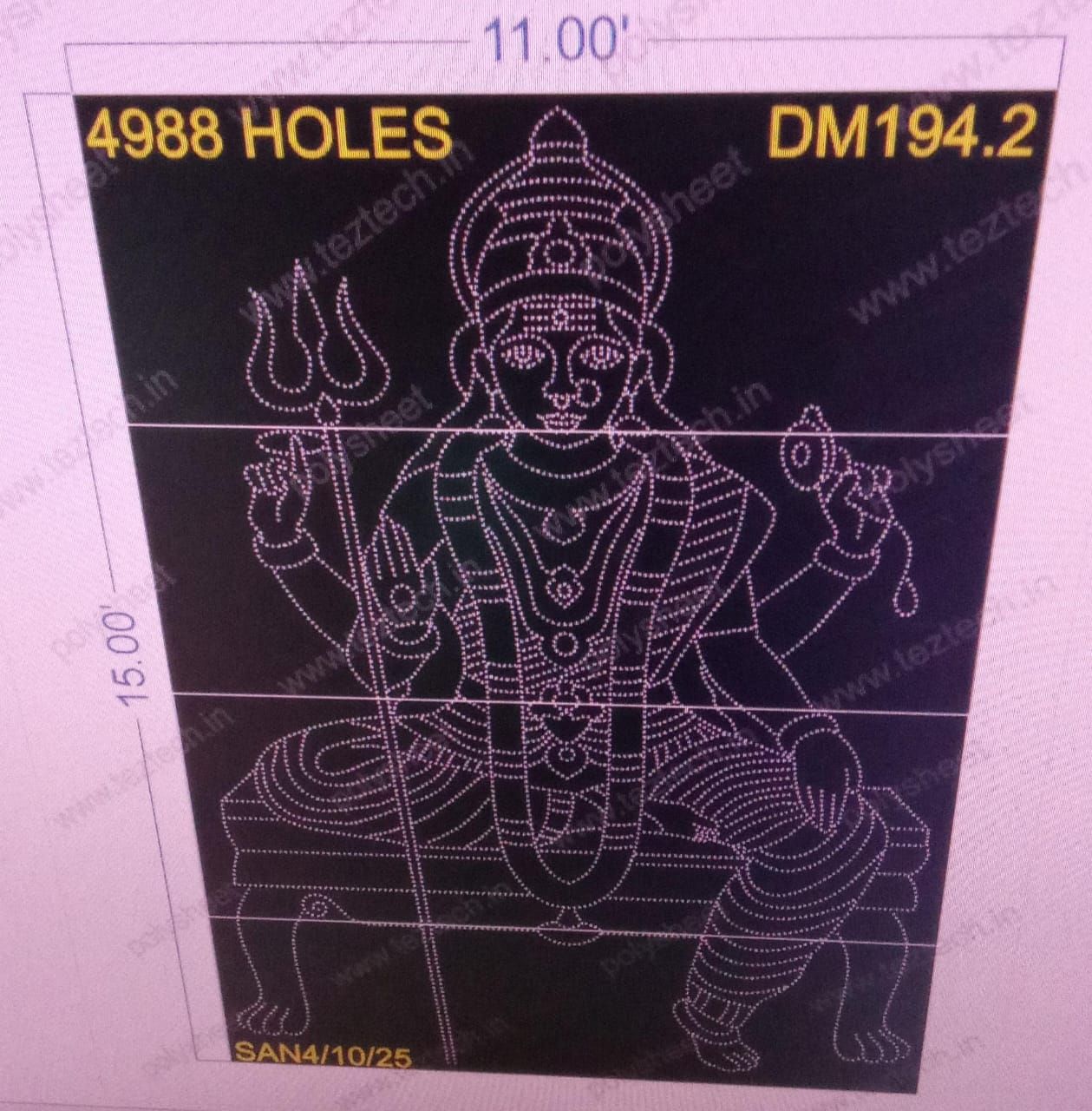 DM194.2  DEVI MATA 4 PARTS 15X11 FEET 4988 HOLES