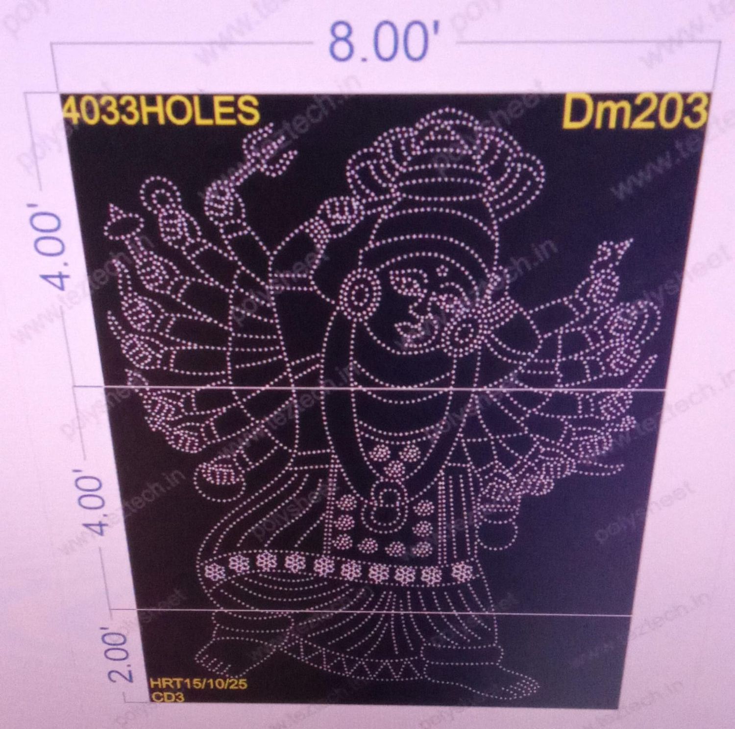 DM203  DEVI MATA  DEVA SENA  10X3  FEET 4033 HOLES