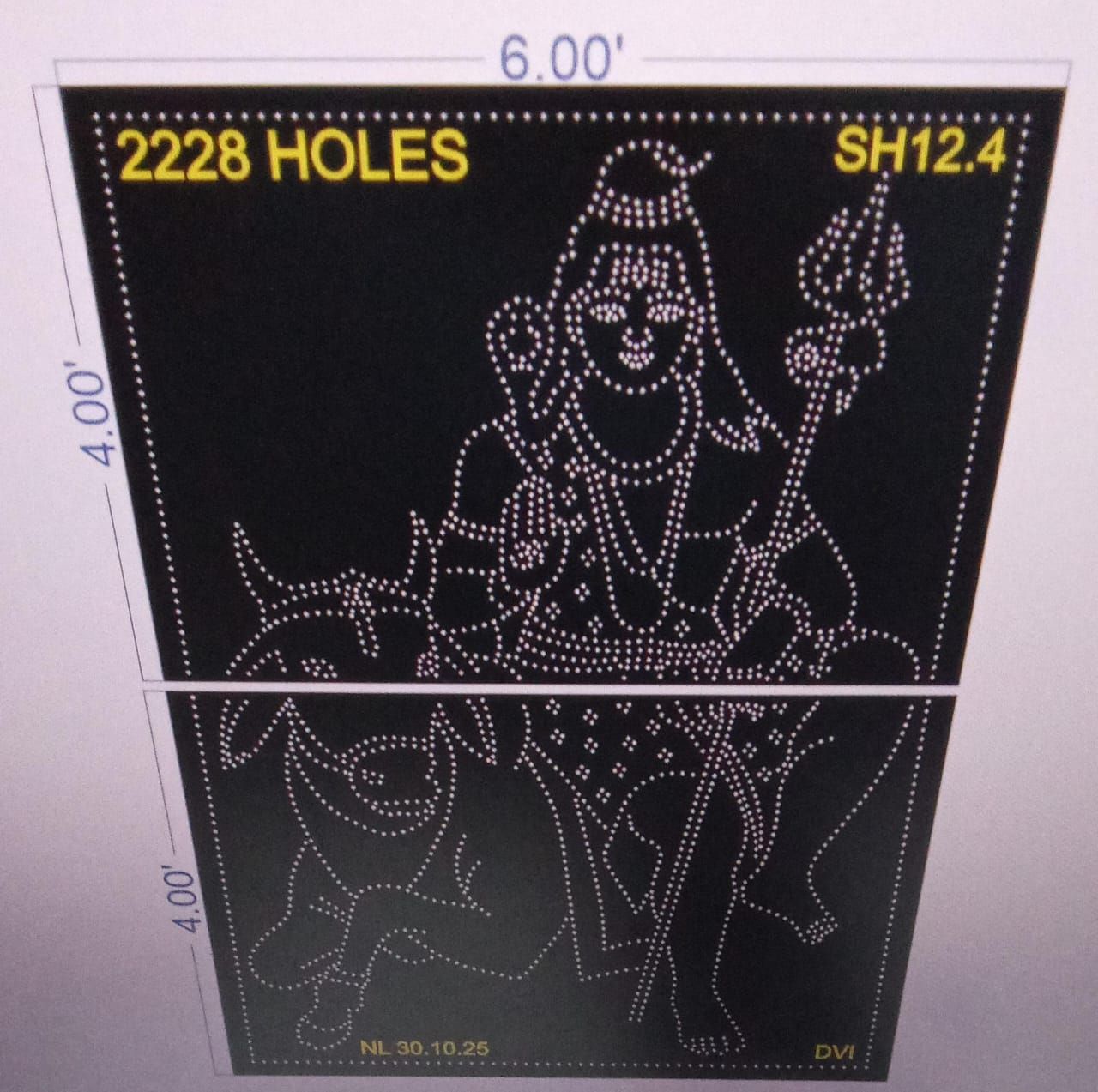 SH12.4 SHIVJI 8X6 FEET 2228 HOLES 2 PARTS