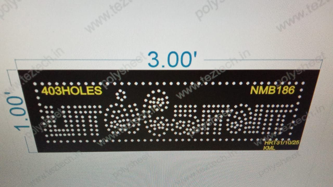 NMB186  NAME BOARD 1X3 FEET 403HOLES