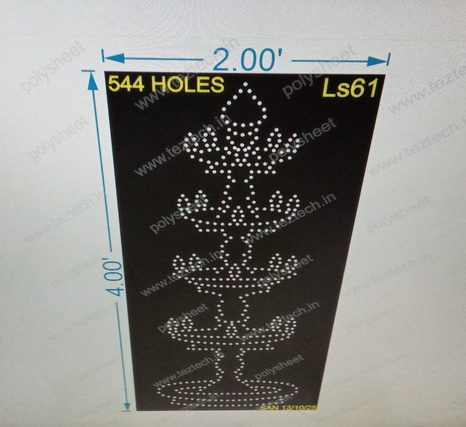 LS61 LAMP STAND 1 PART 4X2   FEET 544 HOLES