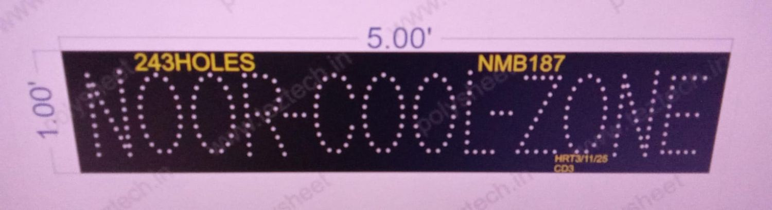 NMB187   NAME BOARD 1X5  FEET 243 HOLES