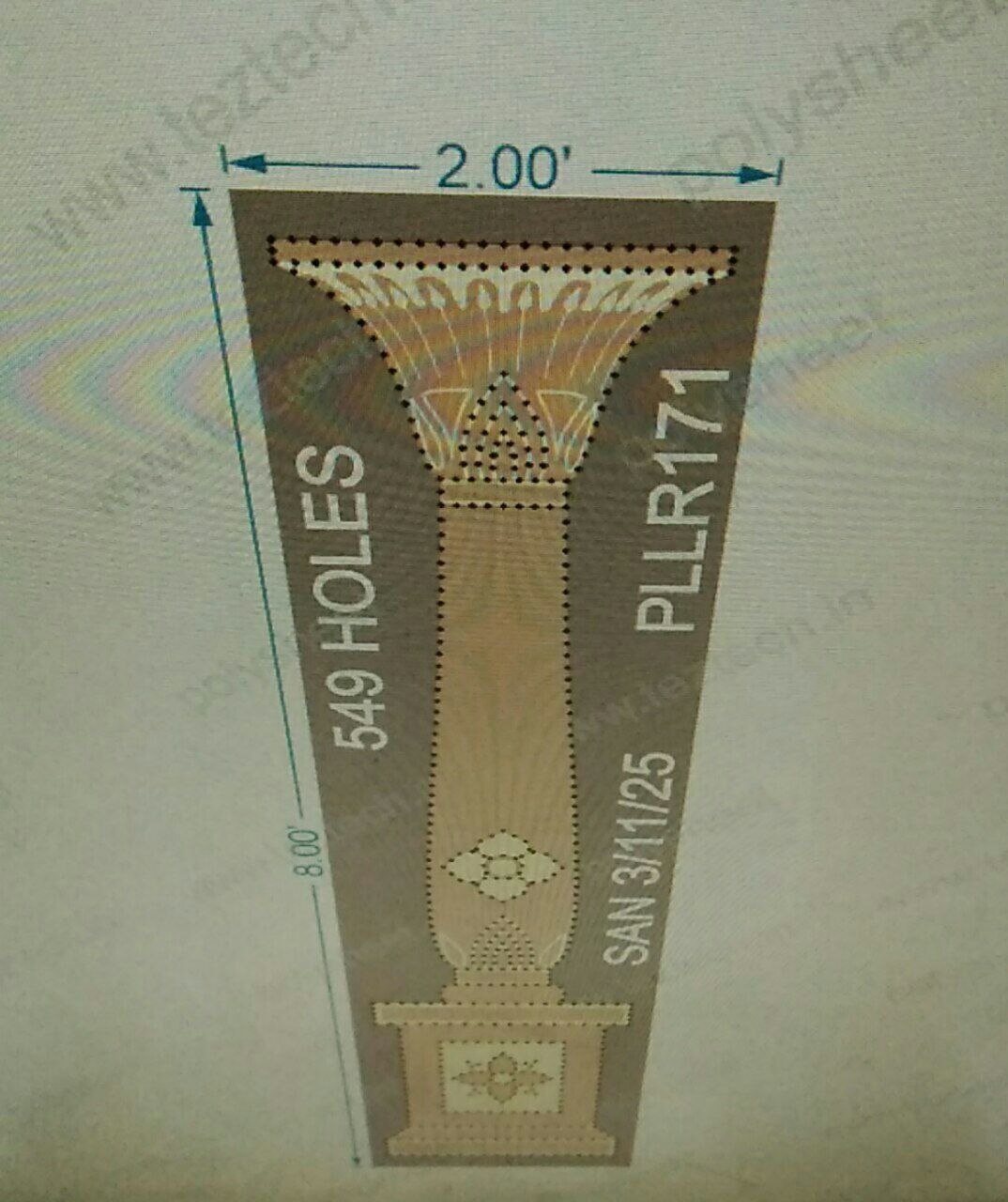 ST-PLLR171 STICKER PILLER 8X2 FEET 549 HOLES IN 1 PART