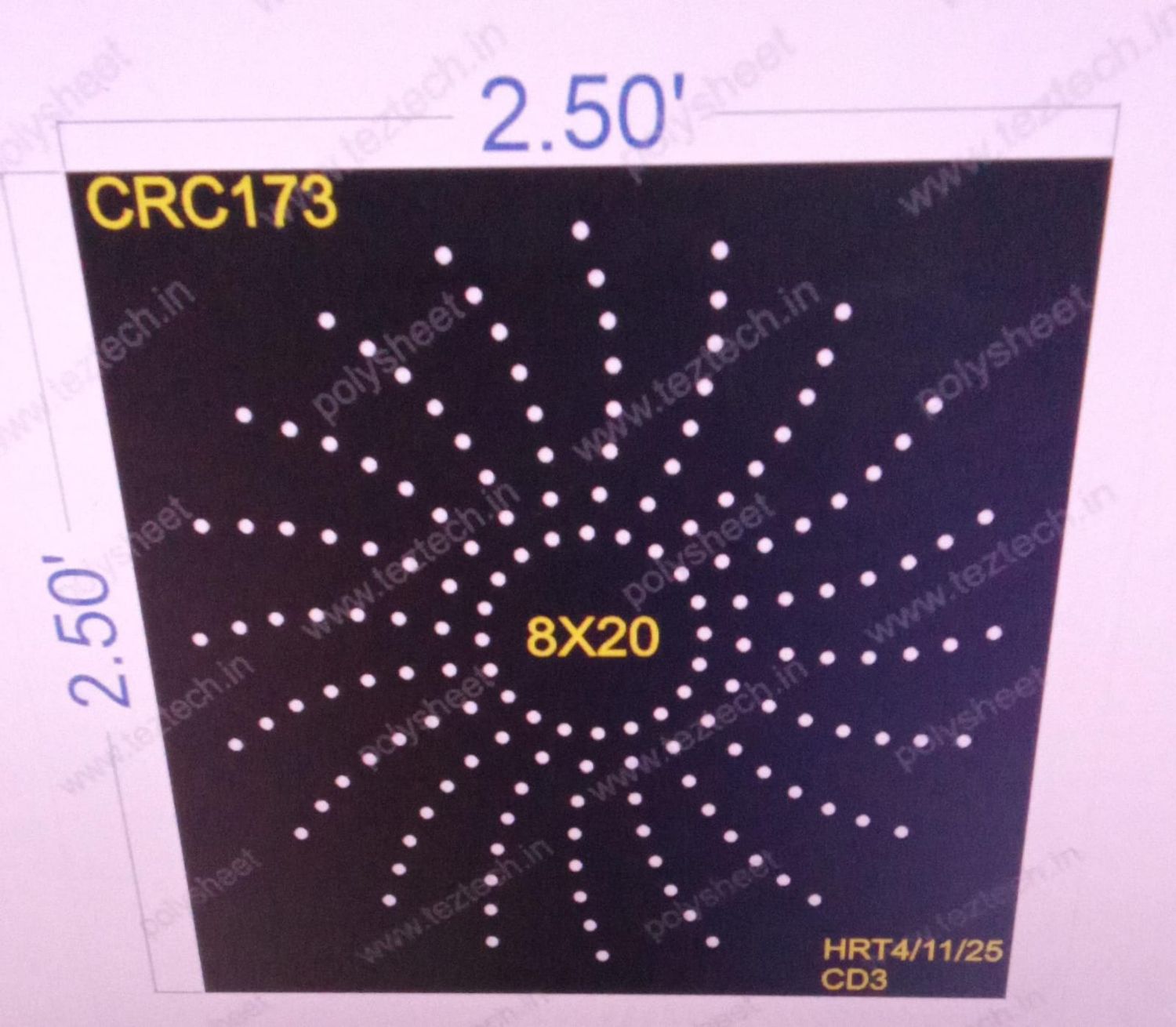 CRC173	2.5X2.5  FEET 8X20 HOLES  160 HOLES